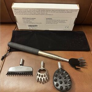 Deluxe 6 pc extendable stainless steel back scratcher set